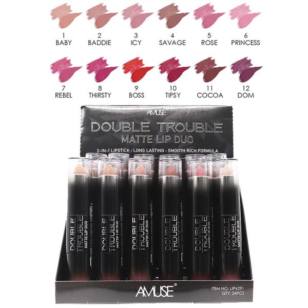 AMUSE DOUBLE TROUBLE MATTE LIP DUO (24 UNITS)