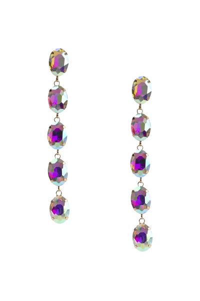 Oval 5 Stone Drop Earring