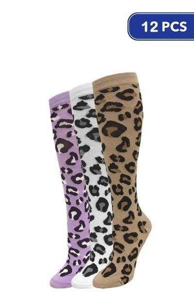 Leopard Knee High Socks (12 Units)