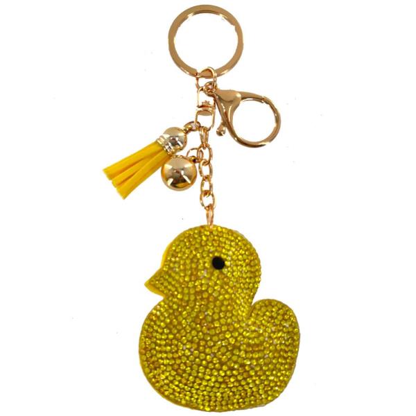 RHINESTONE DUCK KEYCHAIN