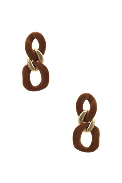 Metal Velvet Link Earring