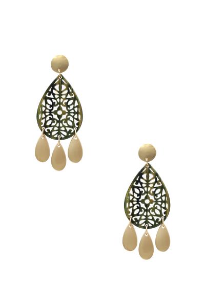 Teardrop Metal Acetate Dangle Earring