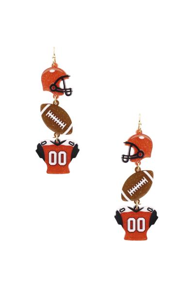 Acetate Football Dangle Earring