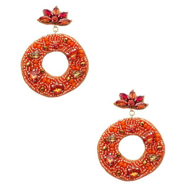 Seed Bead Round Dangle Earring