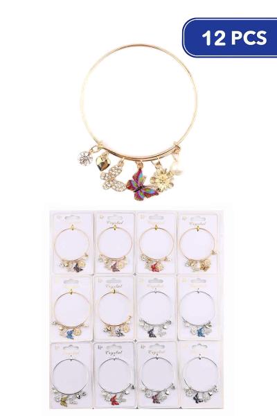 Butterfly Bangle Bracelet (12 Units)