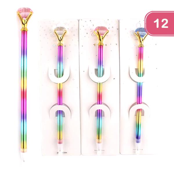 Multi Color Diamond Pen (12 Units)
