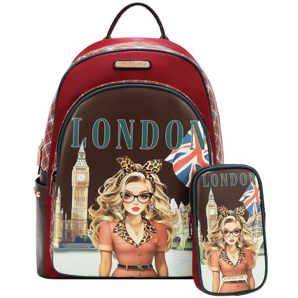 NICOLE LEE LAPTOP BACKPACK WITH USB CHARGING PORT