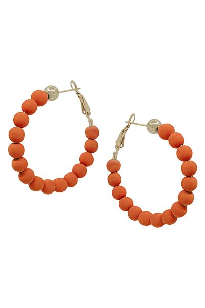 6MM CLAY BALL 1.7" HOOP EARRINGS