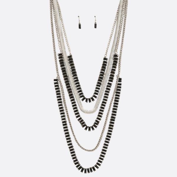 Western Crystal Snake Chain Layered Necklace