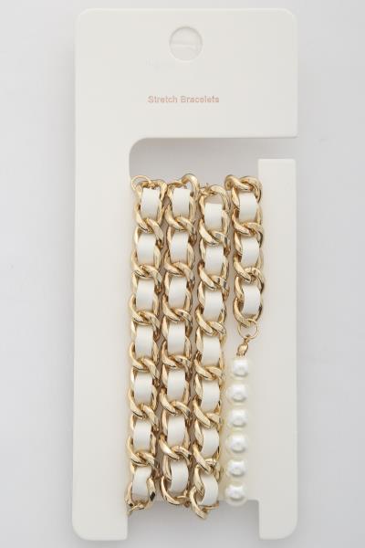 Pearl Bead Curb Link Bracelet
