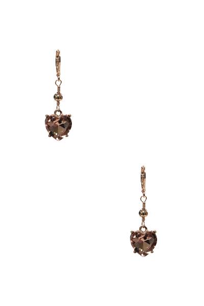 Heart Rhinestone Dangle Hook Earring