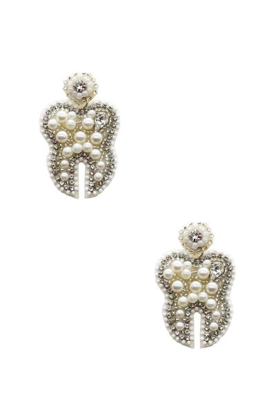 Tooth Seed Bead Dangle Earring