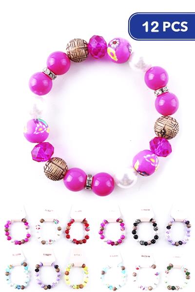 Ball Bead Stretch Bracelet (12 Units)