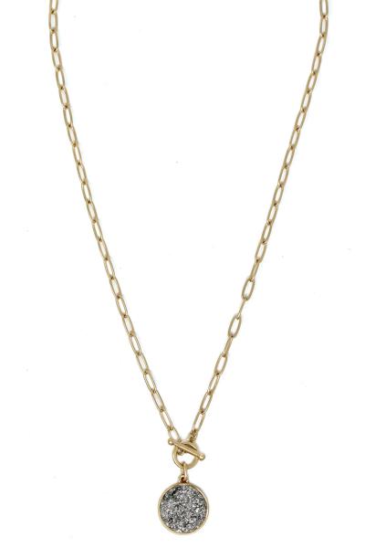 Druzy Pendant Necklace