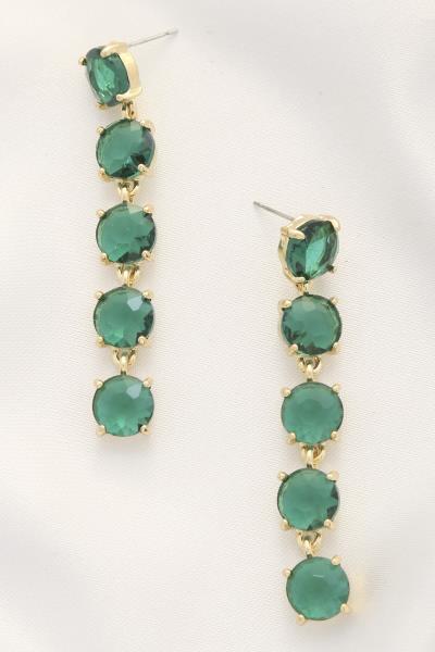 ROUND CRYSTAL DANGLE EARRING