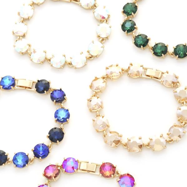 Round Crystal Metal Bracelet