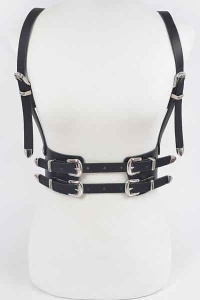 MULTI BUCKLE HARNESS BELT.