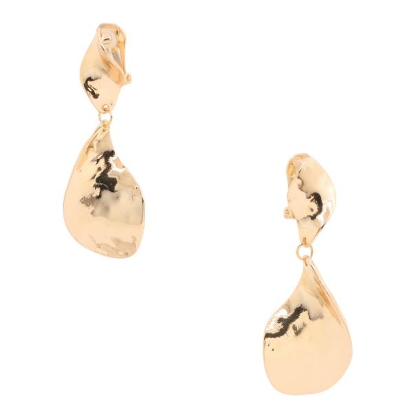 Organic Shape Dangle Clip Earring
