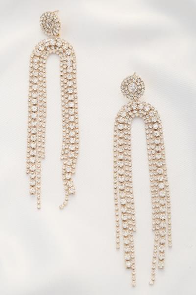 U Shape Rhinestone Dangle Earring