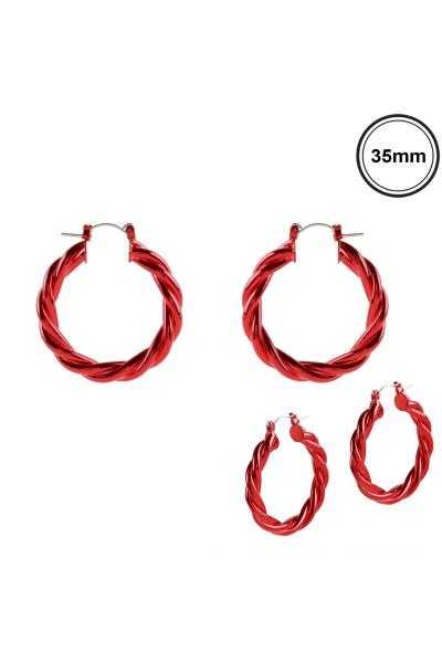 Metal Aluminum Coating Hoop Pincatch Earring