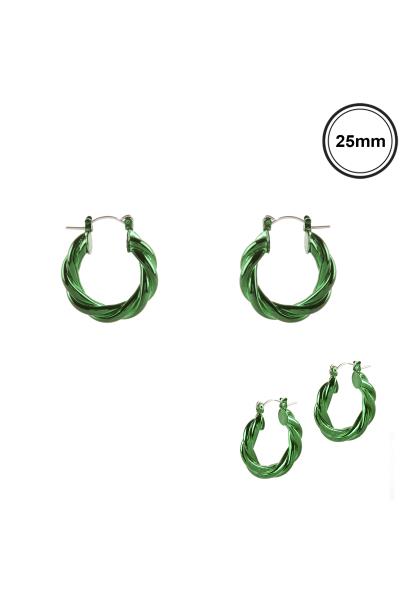 Metal Aluminum Coating Hoop Pincatch Earring