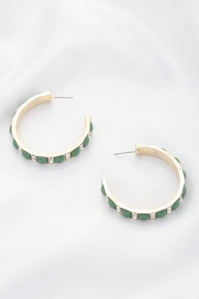CRYSTAL EDGE OPEN HOOP EARRING