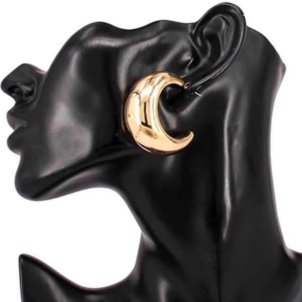 PUFFY METAL HOOP EARRING