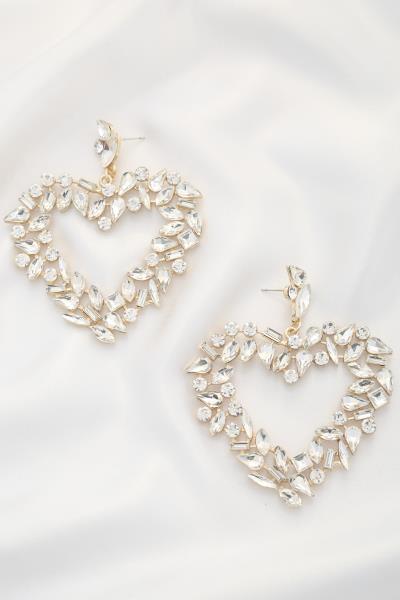 Heart Crystal Post Earring