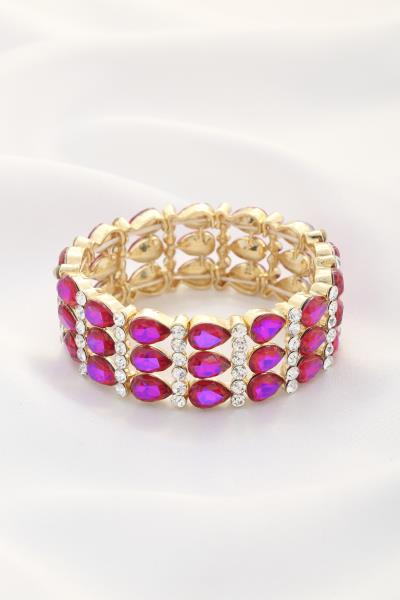 Teardrop Crystal Metal Bracelet