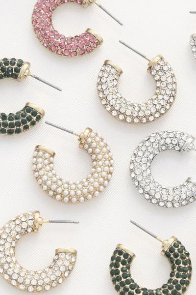 Crystal Open Circle Earring
