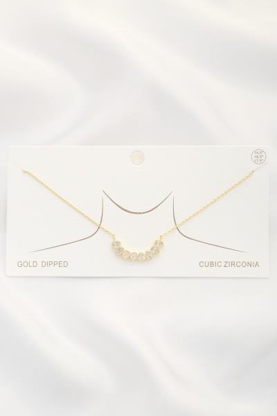CRYSTAL CURB BAR NECKLACE