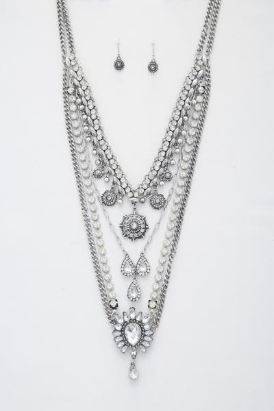 Western Rustic Metal Layered Necklace