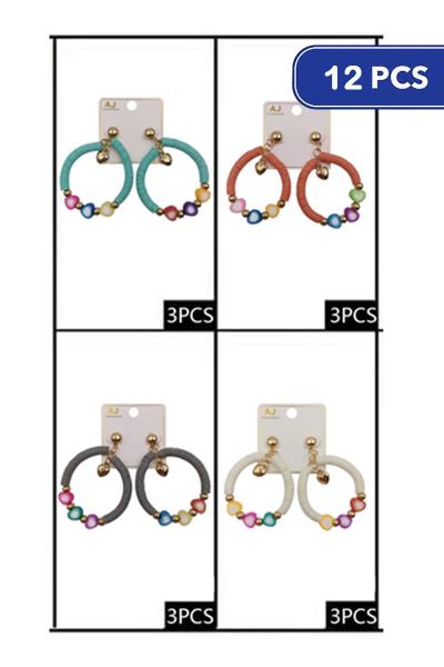 Rubber Disc Round Earring (12 Units)