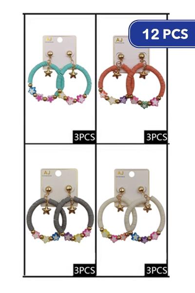 Rubber Disc Round Earring (12 Units)