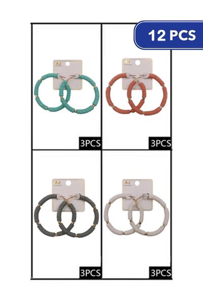 Rubber Disc Hoop Earring (12 Units)
