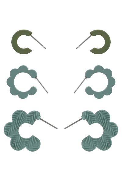 Silicone Coated Multi Pair Earring Set