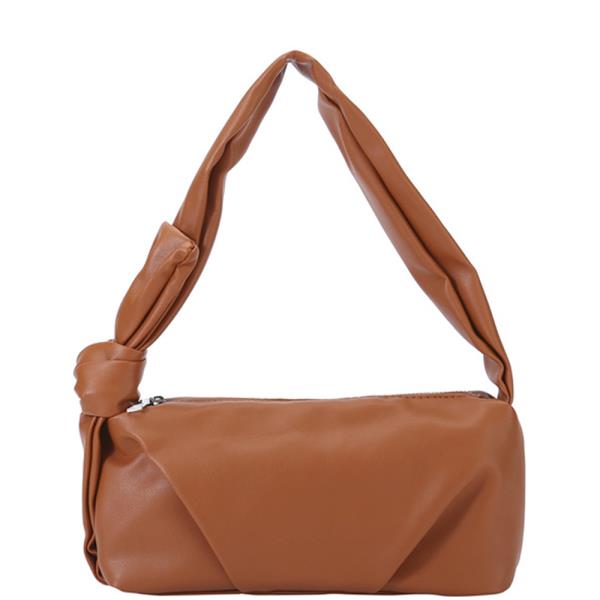 PLAIN KNOT ZIPPER SHOULDER BAG