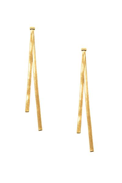 Metal 2 Line Chain Earring