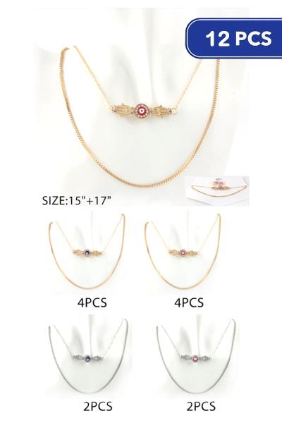 Hamsa Pendant Necklace (12 Units)
