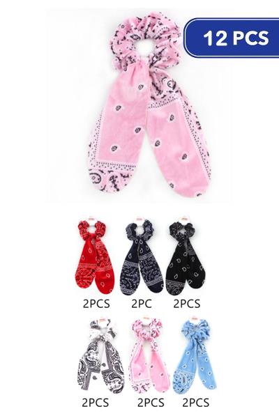 Paisley Hair Scrunchies (12 Units)
