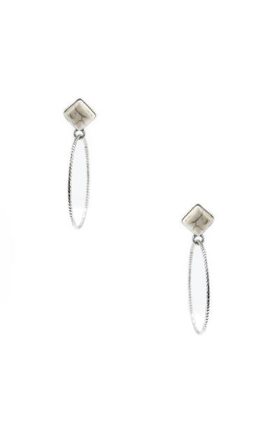 Rodeo Western Rhombus Shape Hoop Dangle Earring