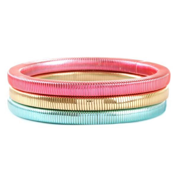 Aluminum Coating Herringbone Stackable Bracelet