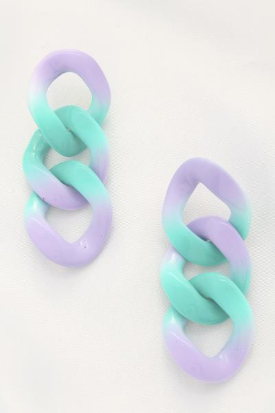 Ombre Curb Link Dangle Earring