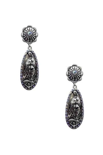 AB Stone Guadalupe Maria Post Earring