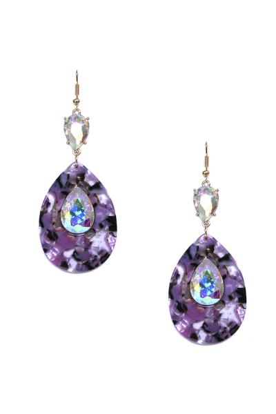 RHINESTONE TEARDROP DANGLE EARRING