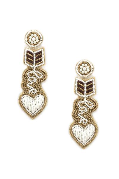 Heart Arrow W "Love" Post Earring