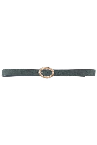 METAL OVAL TEXTURE BUCKLE BELT