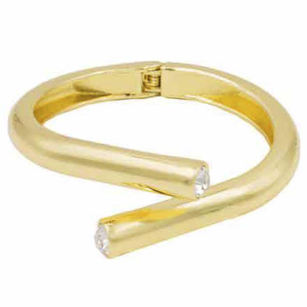 CRYSTAL END METAL HINGED BRACELET