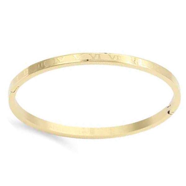 Roman Numerals Metal Bangle Bracelet