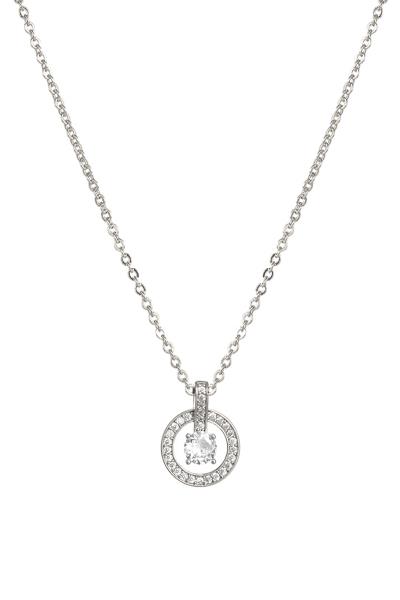 CZ CRYSTAL ROUND HALO NECKLACE